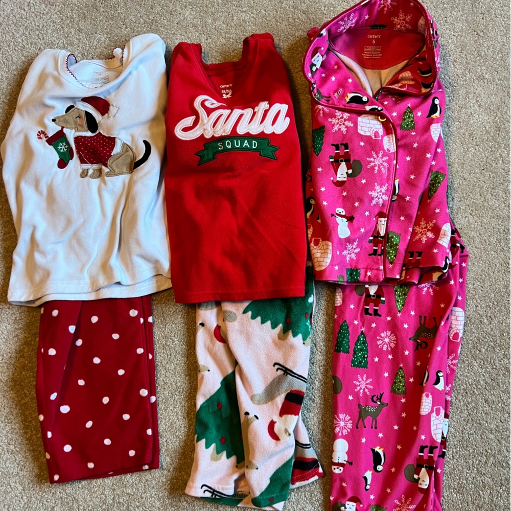 Lot of 3 Carter’s Christmas Jammies